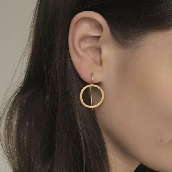 Aretes Hippies Circle Earrings Gold lady