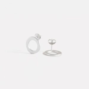 Aretes S Circle Earrings Silver