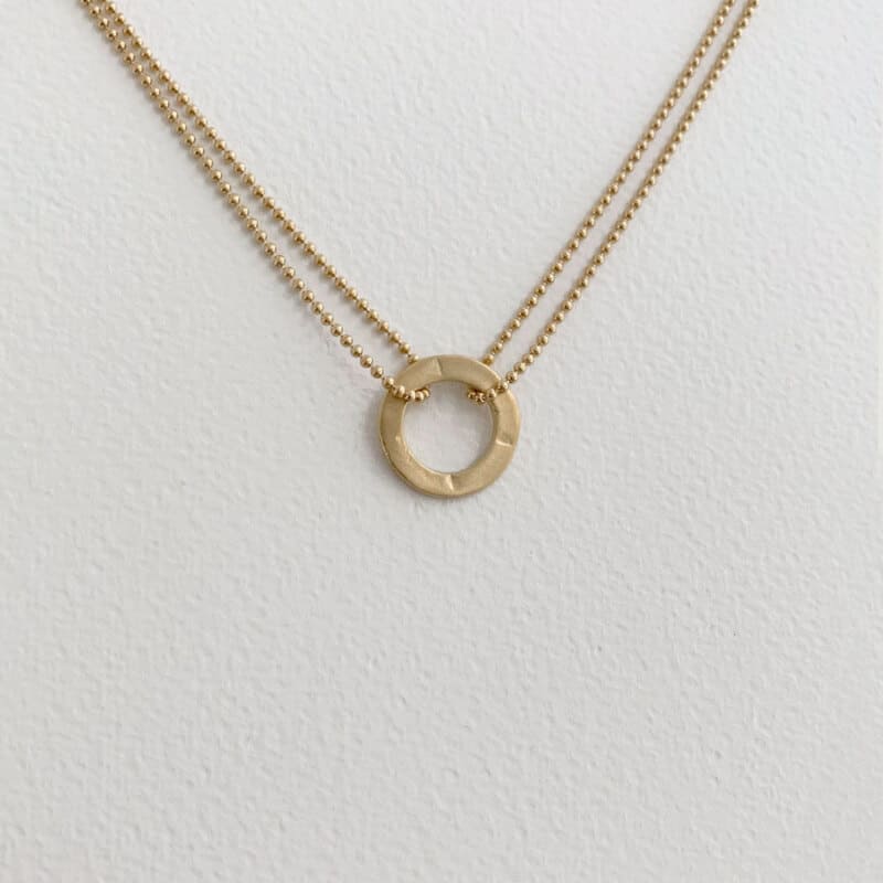 9ct Yellow / White Gold Double Circle Necklace