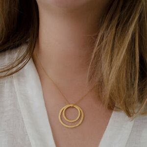 Double Circle L/M Necklace Gold Lady