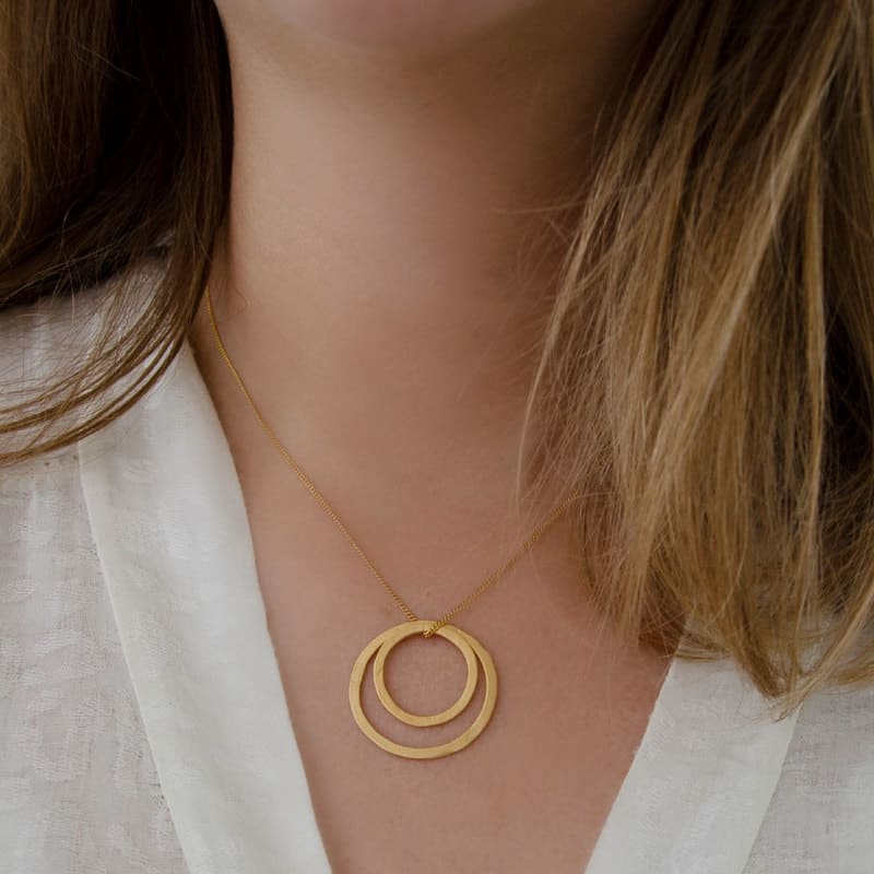 Tadgh Óg Silver & 9ct Rose Gold Double Circle Pendant – Tadgh O Flynn  Jewellers