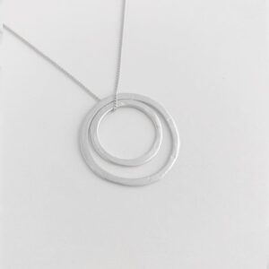 Double Circle L/M Necklace Silver