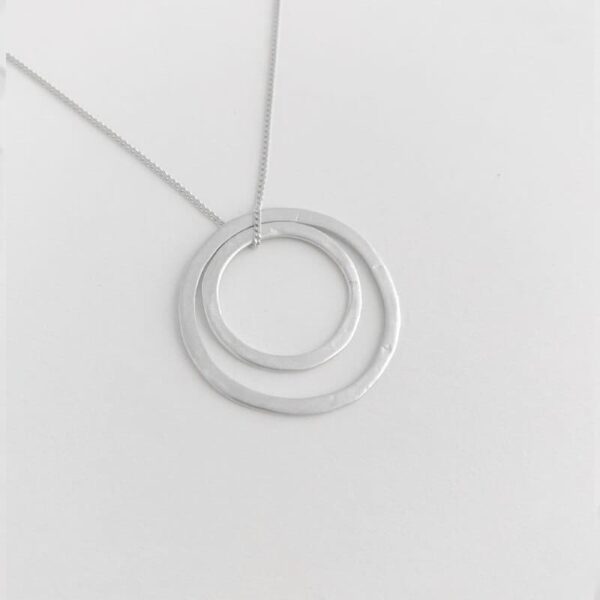 Double Circle L/M Necklace Silver
