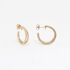 Double Mir M Hoop Earrings Gold