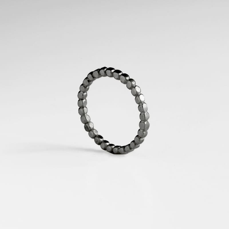 Sophie Simple Ring Ruthenium Plated Silver