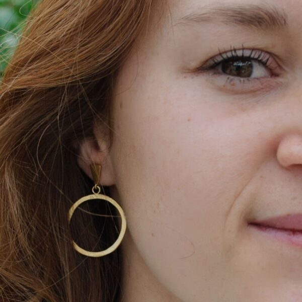 Hoop L Circle Earrings Gold Lady
