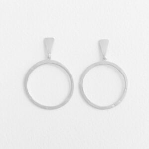 Hoop L Circle Earrings Silver