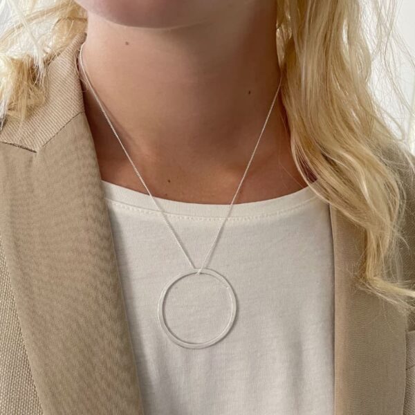Circle XL Necklace Silver Lady