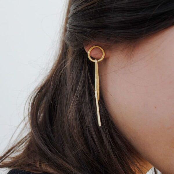 Insieme long earrings gold