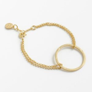 La Cala L Double Chain Circle Bracelet Gold