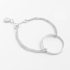 La Cala L Double Chain Circle Bracelet Silver