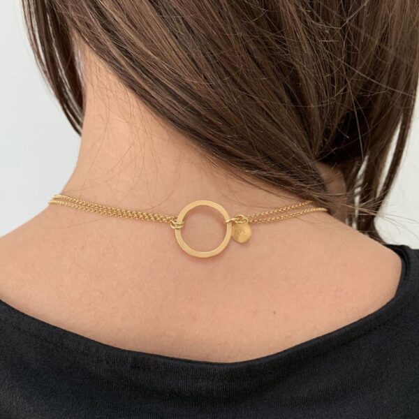 La Cala M Long Circle Necklace Gold Lady