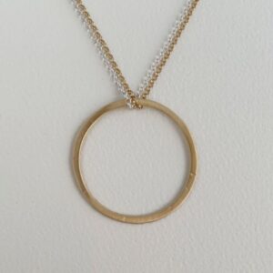 La Cala M Long Circle Necklace Gold Silver