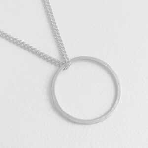 La Cala M Long Circle Necklace Silver