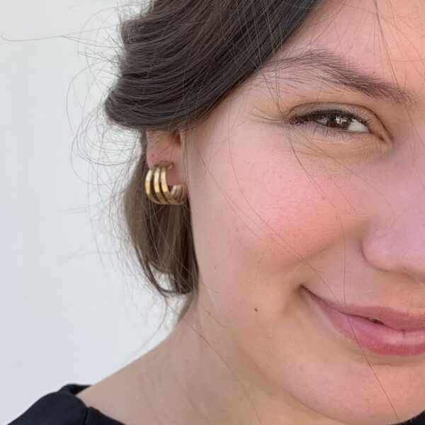 Sophie Triple Hoop Earrings Gold Lady