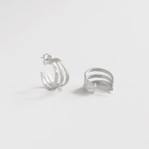 Sophie Triple Hoop Earrings Silver