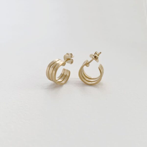 Sophie Triple S Hoop Earrings Gold
