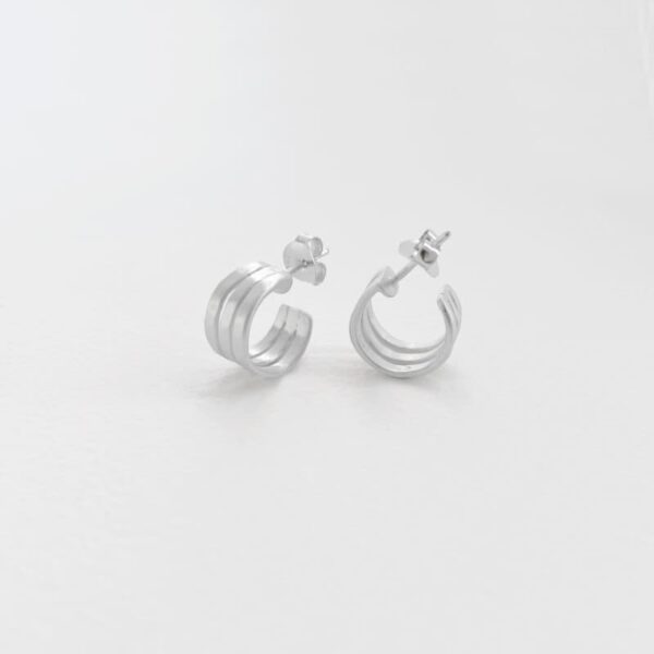 Sophie Triple S Hoop Earrings Silver