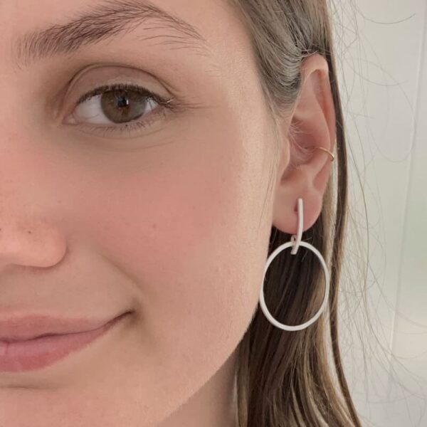 Twin Along L earrings Silver Lady
