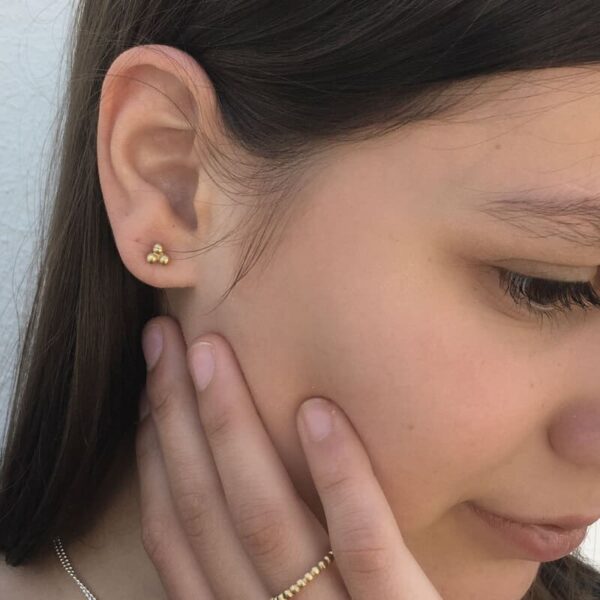 nina triple earrings gold lady