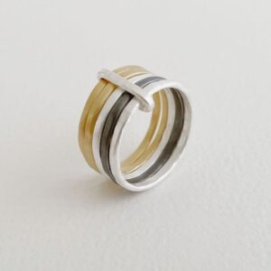 sophie 5mix ring silver gold ruthenium