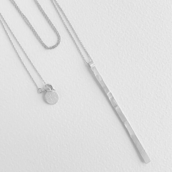 bretagne stick Long Silver Necklace