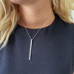 bretagne stick Long Silver Necklace