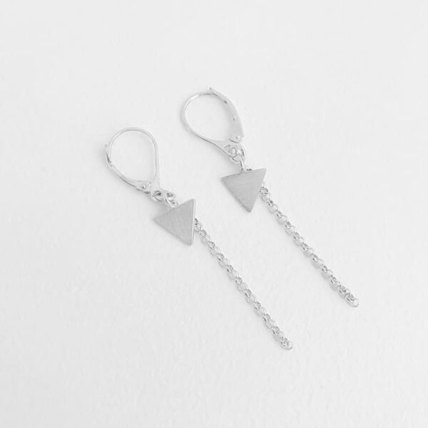 Bermuda small triangle chain earrings silver