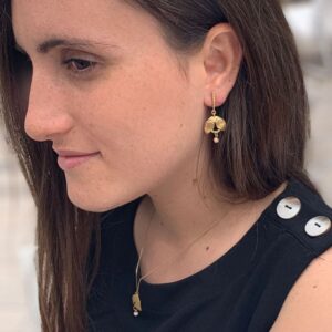Vera Color Pendant Gold Earrings