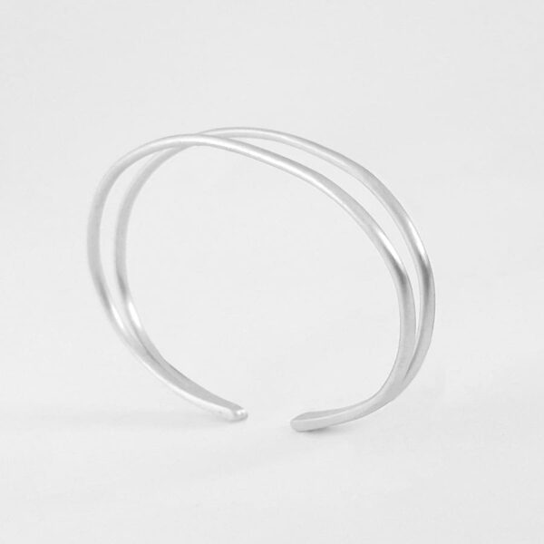 London Double Bangle Silver