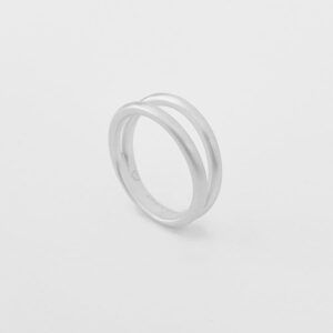 London Double ring Silver