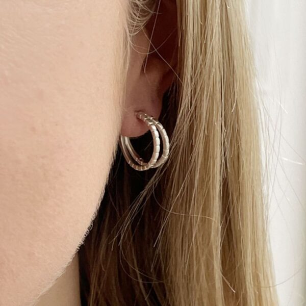camu double hoop earrings silver