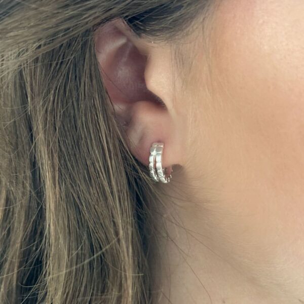 camu small double hoop earrings silver