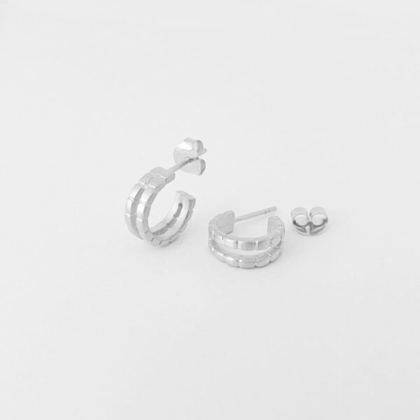 Camu S double Hoop Earrings silver