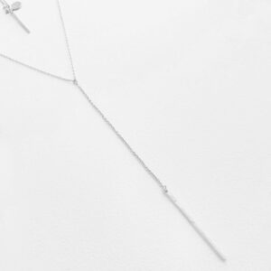 Paris Y Long Necklace Silver