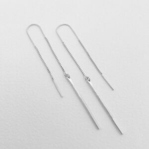 paris double chain earrings silver