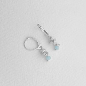 Solitaire cross pendant earrings silver