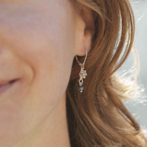 Solitaire Cross Pendant Earrings Silver