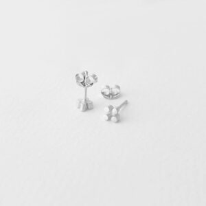 Solitaire flat earrings silver