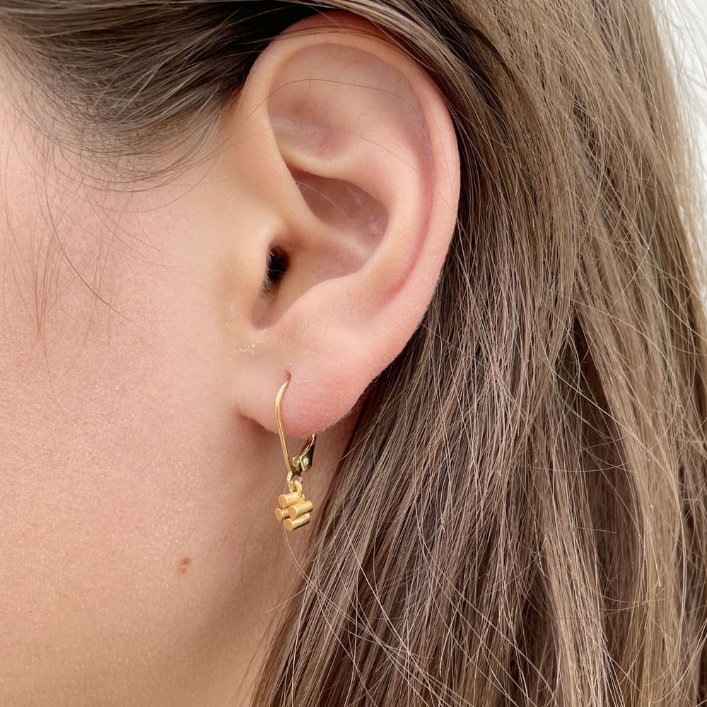 Solitaire Pendant Earrings Gold Solitaire Pendant Earrings Gold
