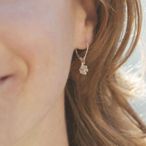 Solitaire Pendant Earrings Silver
